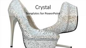  Presentation with pump - Cool new theme with sparkling high heels pump shoes backdrop and a white colored foreground