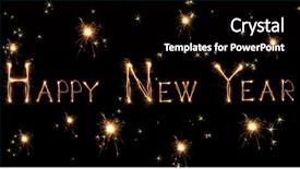  Presentation with happy new year 2022 - Slides having sparkling inscription of happy new background and a  colored foreground