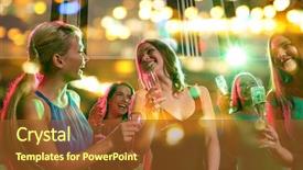  Presentation with happy holidays - Beautiful slide set featuring sparkling music - party holidays celebration nightlife backdrop and a tawny brown colored foreground