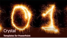  Presentation with new year - Theme with sparkling new year 2017 isolate background and a tawny brown colored foreground