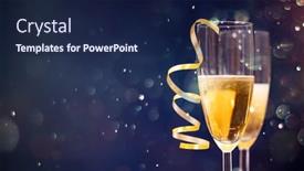  Presentation with sparkling lights - Beautiful PPT theme featuring sparkling-new-year-background backdrop and a navy blue colored foreground