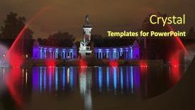  Presentation with sparkling - Presentation theme with sparkling night fireworks in capital of spain madrid background and a tawny brown colored foreground