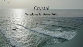  Presentation with ocean waves - Theme with sparkling-ocean-waves-approaching-coastline background and a light gray colored foreground