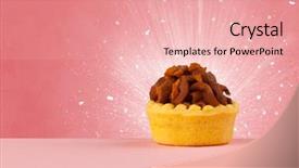  Presentation with unicorn cake topper made - Amazing PPT theme having sparkling tasteful home made sugar backdrop and a coral colored foreground