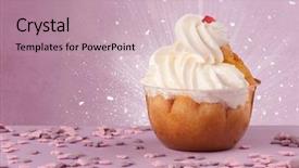  Presentation with unicorn cake topper made - Amazing PPT theme having sparkling tasteful home made sugar backdrop and a coral colored foreground