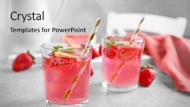  Presentation with standard drink unit - Slides featuring sparkling water - glasses of refreshing drink background and a light gray colored foreground