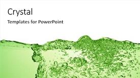  Presentation with soda - Presentation theme having sparkling water - green soda drink with bubbles background and a  colored foreground