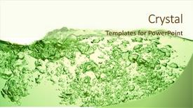  Presentation with soda - PPT layouts featuring sparkling water - green soda drink with bubbles background and a cream colored foreground