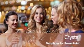  Presentation with bachelorette - PPT layouts enhanced with sparkling wine - celebration friends bachelorette party background and a red colored foreground