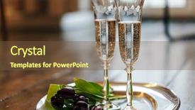  Presentation with sparkling wine - Slide deck enhanced with sparkling wine - glasses of champagne background and a tawny brown colored foreground