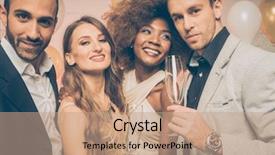  Presentation with birthday party gold black - Cool new presentation theme with sparkling wine - man on new year backdrop and a coral colored foreground