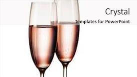  Presentation with sparkling wine - Colorful PPT theme enhanced with sparkling wine - two glasses of pink champagne backdrop and a white colored foreground