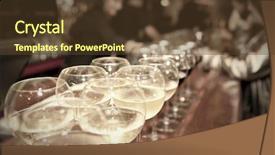  Presentation with sparkling wine - Beautiful PPT layouts featuring sparkling wine - wineglasses on bar counter backdrop and a tawny brown colored foreground