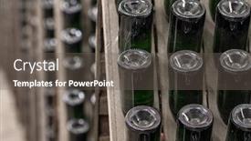  Presentation with sparkling wine - Audience pleasing PPT theme consisting of sparkling-wine-bottles-stacked-up backdrop and a gray colored foreground