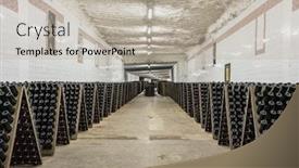  Presentation with sparkling wine - Presentation theme featuring sparkling-wine-bottles-stacked-up background and a mint green colored foreground