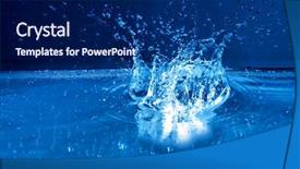  Presentation with gravity rain blue water drop splash - Cool new slide deck with sparkly clean - fantastical water background drops waves backdrop and a  colored foreground