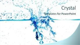  Presentation with illustration of cool water wave - PPT theme having sparkly clean - fantastical water background drops waves background and a  colored foreground