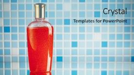  Presentation with red and blue smoke - Slide deck with sparkly clean - red shower gel on blue background and a light blue colored foreground