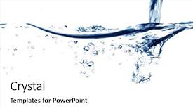  Presentation with clean water - Presentation design having sparkly clean - water falling background and a  colored foreground