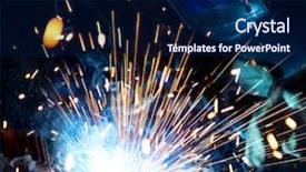  Presentation with construction - Theme enhanced with sparks construction and manufacturing theme background and a navy blue colored foreground