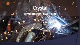  Presentation with manufacturing - Beautiful presentation design featuring sparks construction and manufacturing theme backdrop and a  colored foreground