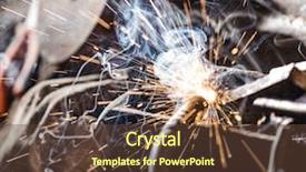  Presentation with manufacturing - Presentation theme consisting of sparks construction and manufacturing theme background and a  colored foreground