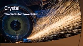 Presentation with steel construction - Colorful PPT theme enhanced with sparks construction and manufacturing theme backdrop and a wine colored foreground