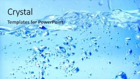  Presentation with blue water - Slide deck with sparks of blue water background and a  colored foreground