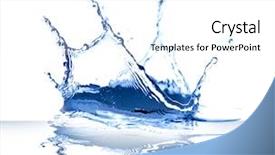  Presentation with blue water - Amazing presentation theme having sparks of blue water backdrop and a white colored foreground