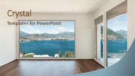  Presentation with house model software - Theme having sparse - beautiful modern house empty room background and a lemonade colored foreground