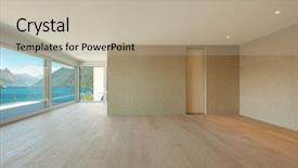  Presentation with house window - Colorful theme enhanced with sparse - beautiful modern house wide room backdrop and a mint green colored foreground