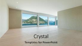  Presentation with living room - Presentation with sparse - interior modern penthouse empty living background and a  colored foreground