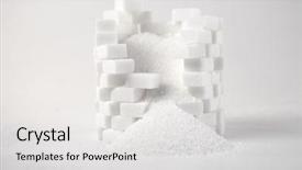  Presentation with sugar - Presentation enhanced with sparse - lump sugar - close up background and a white colored foreground