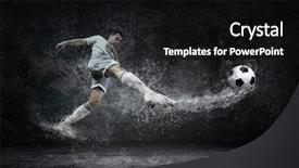  Presentation with under water - Cool new slide set with sparse - splash of drops around football backdrop and a black colored foreground