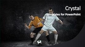  Presentation with water splash - Colorful PPT layouts enhanced with sparse - splash of drops around football backdrop and a black colored foreground