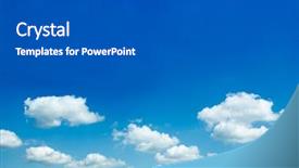  Presentation with coral reefs blue water beautiful sky - Cool new presentation with sparse clouds in the blue backdrop and a dark gray colored foreground