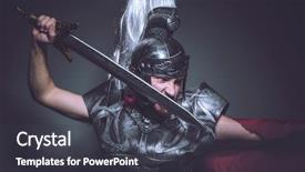  Presentation with gladiator - Amazing presentation theme having sparta - roman gladiator wrestler and warrior backdrop and a dark gray colored foreground