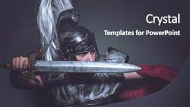  Presentation with gladiator - PPT theme consisting of sparta - roman gladiator wrestler and warrior background and a dark gray colored foreground