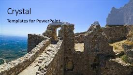  Presentation with archaeology - Amazing PPT layouts having sparta - ruins of old fort backdrop and a light blue colored foreground