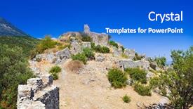  Presentation with archaeology - Slide deck with sparta - ruins of old fort background and a  colored foreground