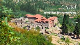  Presentation with archaeology - Colorful PPT layouts enhanced with sparta - ruins of old town backdrop and a  colored foreground