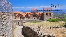  Presentation with archaeology - Presentation theme enhanced with sparta - ruins of old town background and a light blue colored foreground