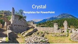  Presentation with archaeology - Theme consisting of sparta - ruins of old town background and a cobalt blue colored foreground