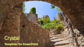  Presentation with archaeology - Presentation theme enhanced with sparta - ruins of old town background and a tawny brown colored foreground