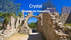  Presentation with archaeology - Colorful PPT theme enhanced with sparta - ruins of old town backdrop and a cobalt blue colored foreground