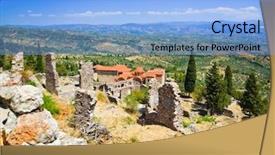  Presentation with travel - Slide deck with sparta - ruins of old town background and a light blue colored foreground