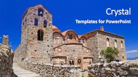  Presentation with archaeology - Amazing presentation theme having sparta - ruins of old town backdrop and a cobalt blue colored foreground