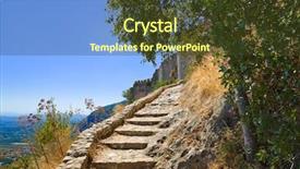  Presentation with archaeology - Theme consisting of sparta - stairs to old fort background and a tawny brown colored foreground