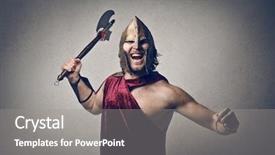  Presentation with warrior - Slide set consisting of sparta - warrior with ax background and a gray colored foreground