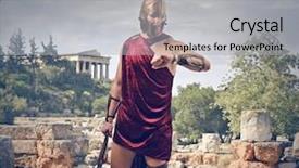  Presentation with warrior - Amazing presentation theme having sparta - warrior with axe watch wristwatch backdrop and a light gray colored foreground